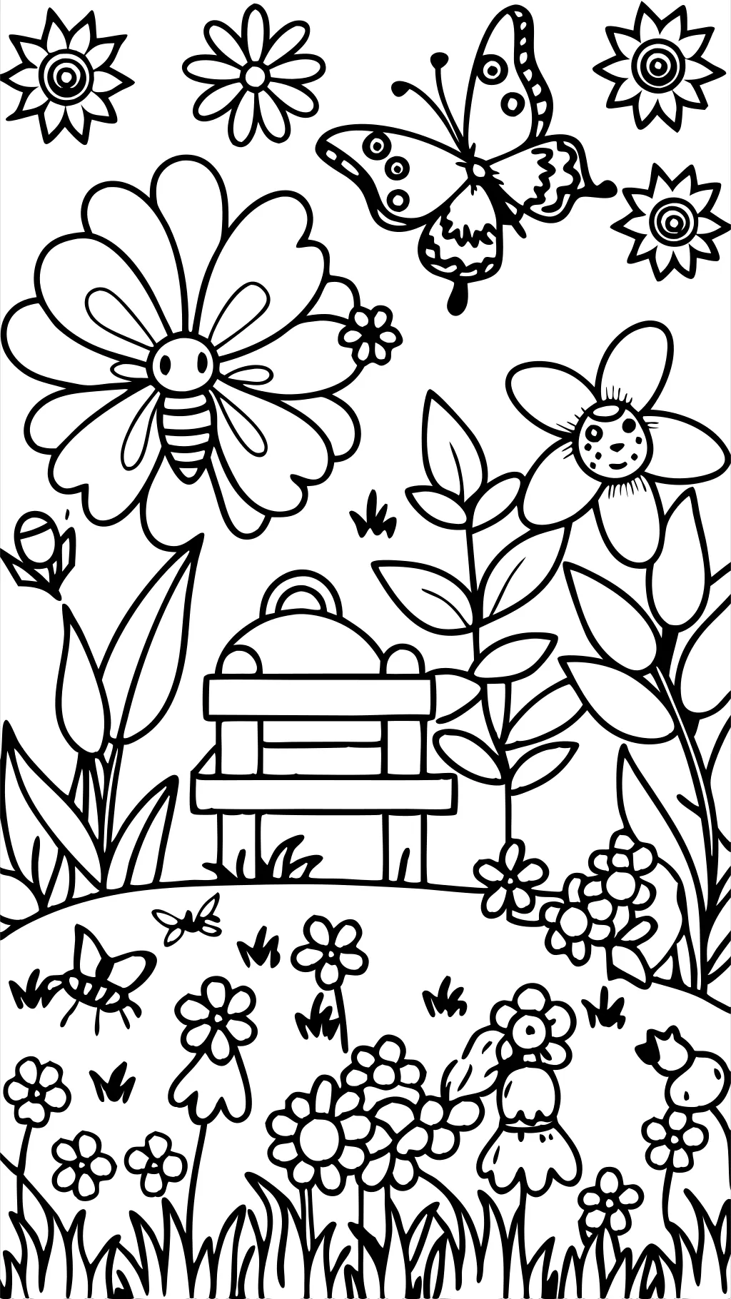 coloriage jardin